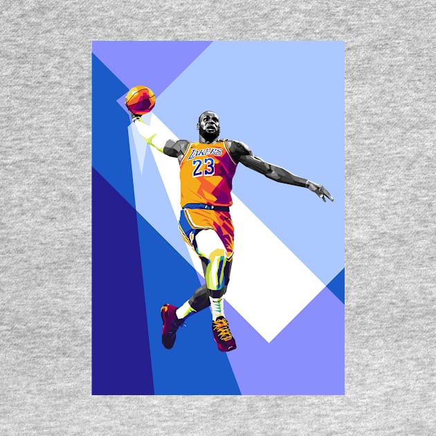 Lebron James Dunk WPAP Pop Art illustration by godansz